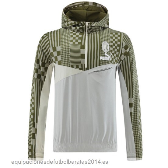 Nuevo Rompevientos AC Milan 23/24 Verde Gris Baratas